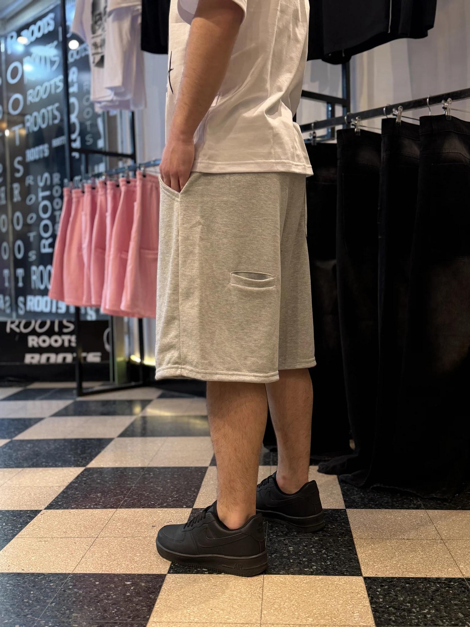 Short Algodón Gris melange