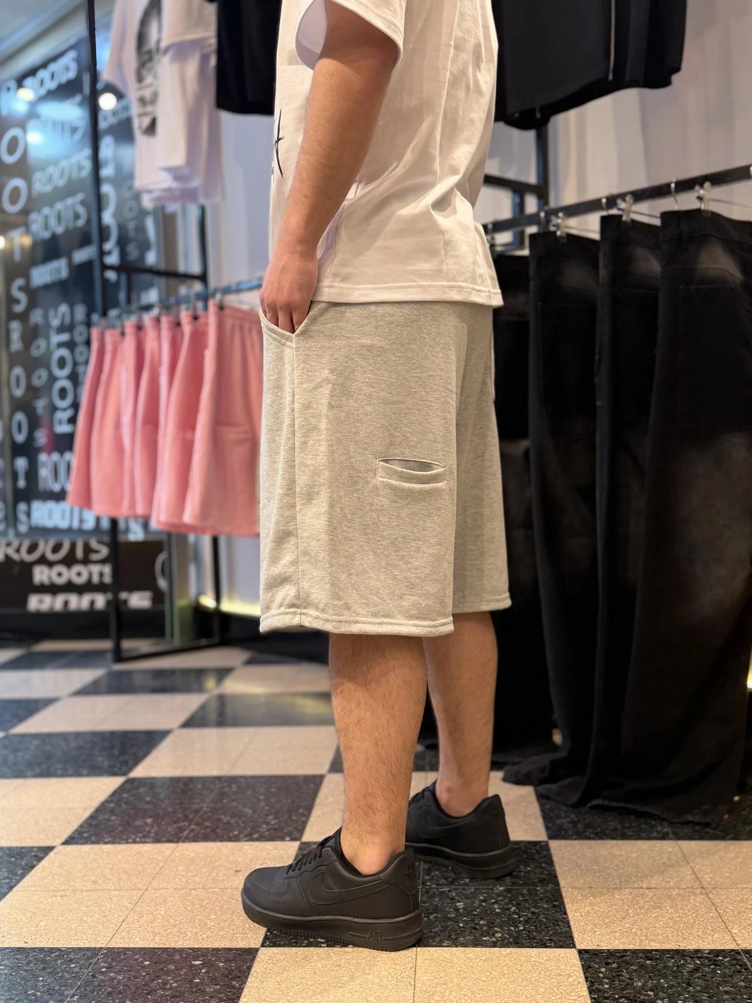 Short Algodón Gris melange