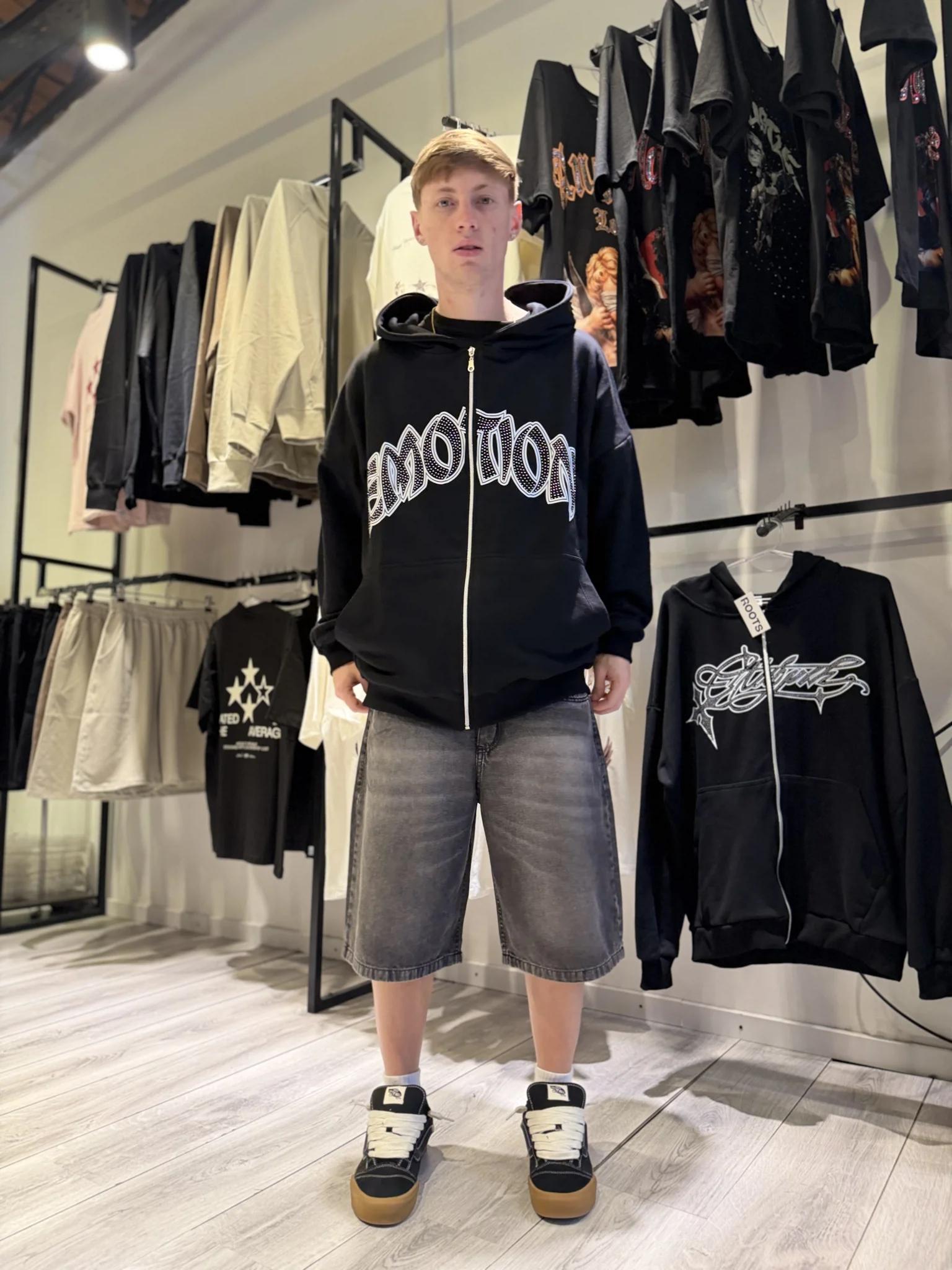 Bermuda Baggy Gris Gastada
