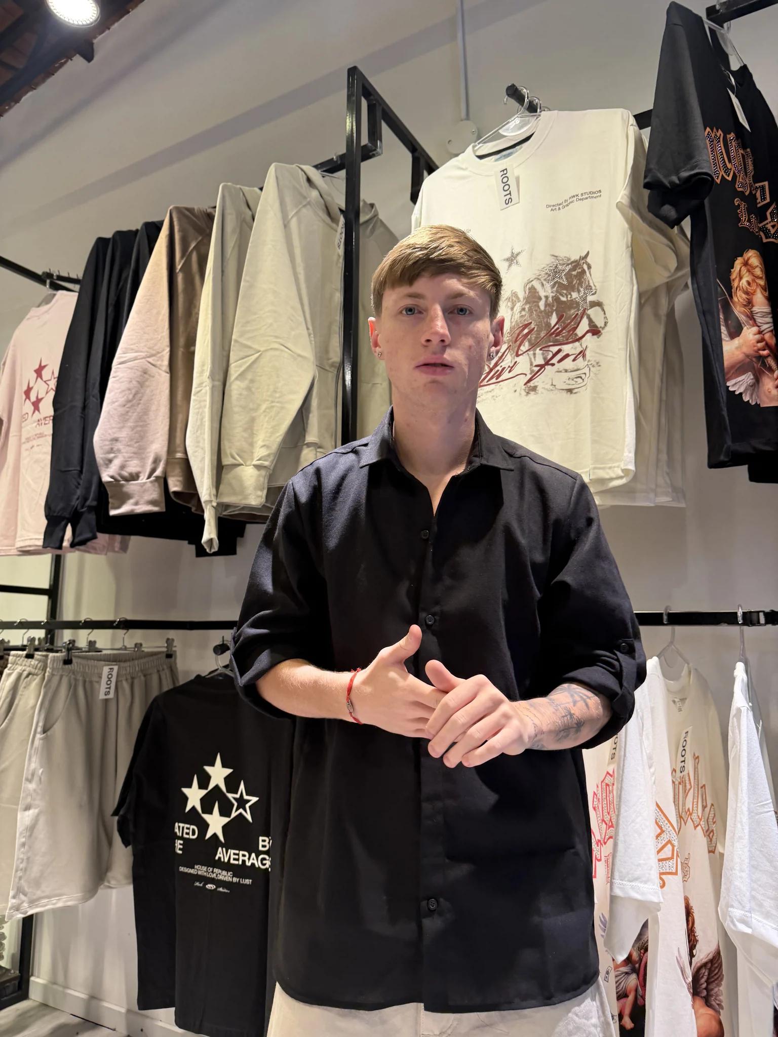Camisa Lino Manga Larga