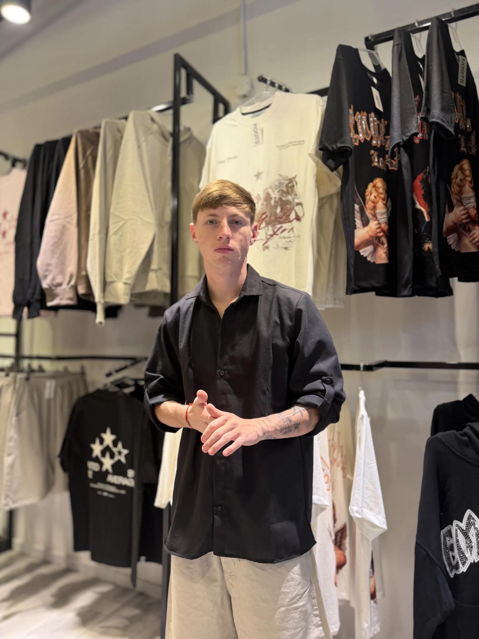 Camisa Lino Manga Larga