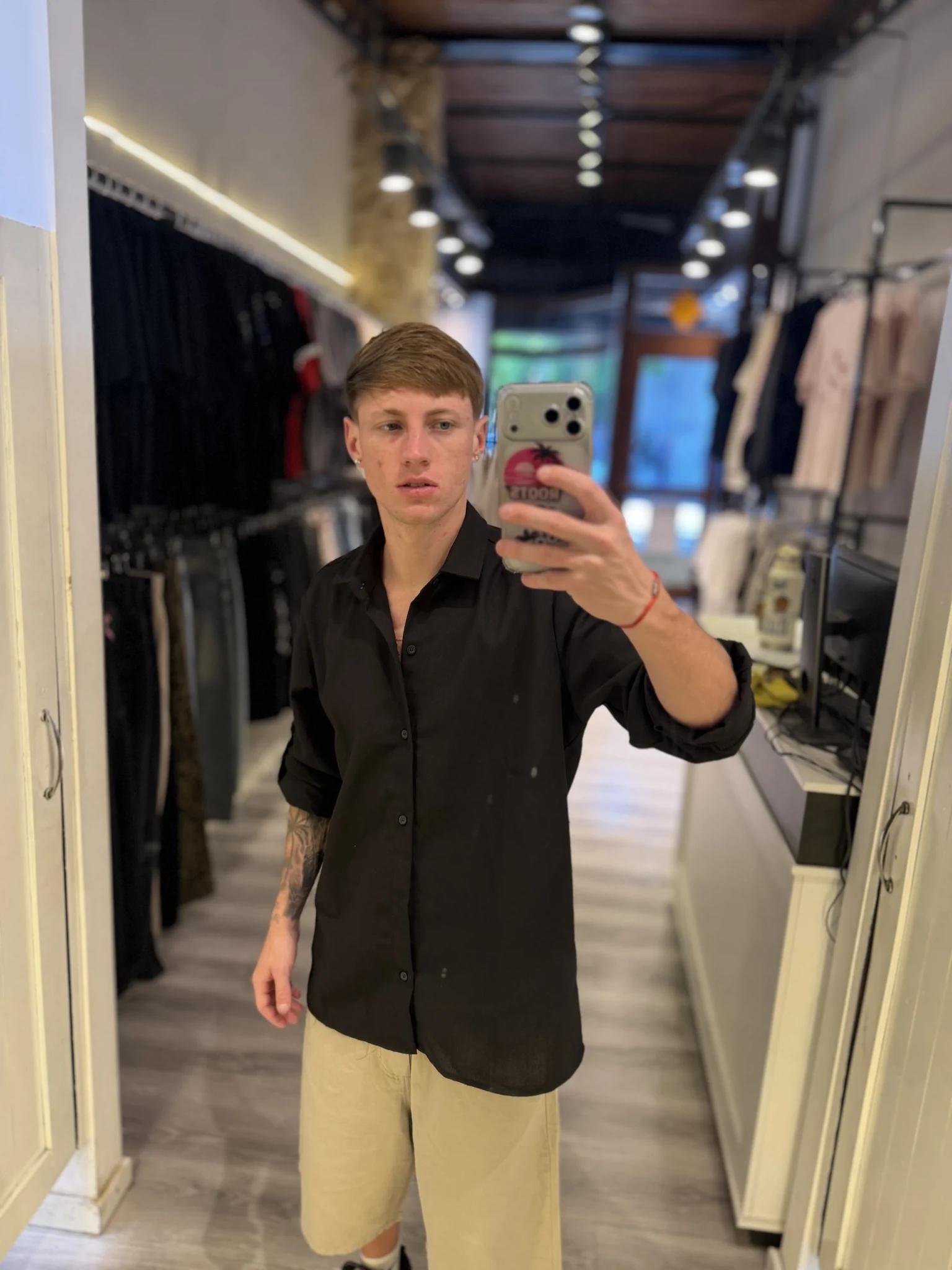 Camisa Lino Manga Larga